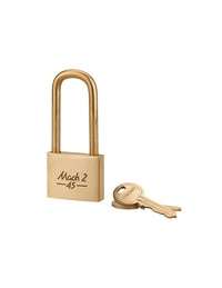 Lucchetto Mach 2 45mm arco mezza altezza e corpo in ottone massiccio lucido, 2 chiavi in ottone  - THIRARD