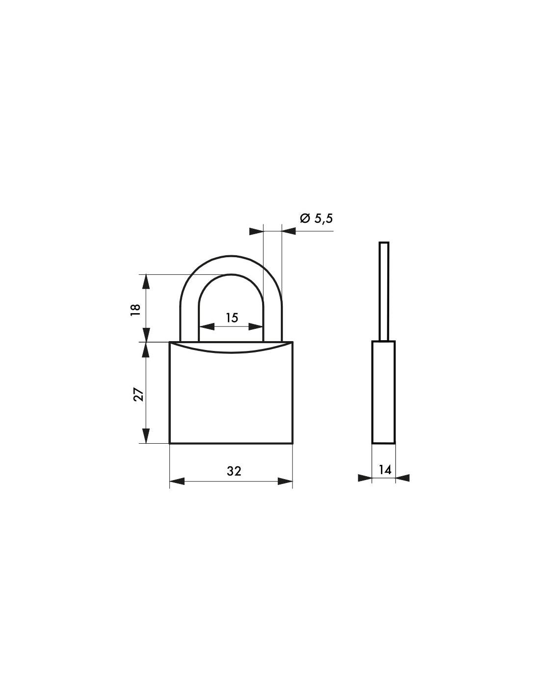 Lucchetto Mach Color 30mm arco acciaio, bumper colorato,  2 chiavi - THIRARD