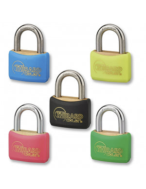 Lucchetto Mach Color 30mm arco acciaio, bumper colorato,  2 chiavi - THIRARD