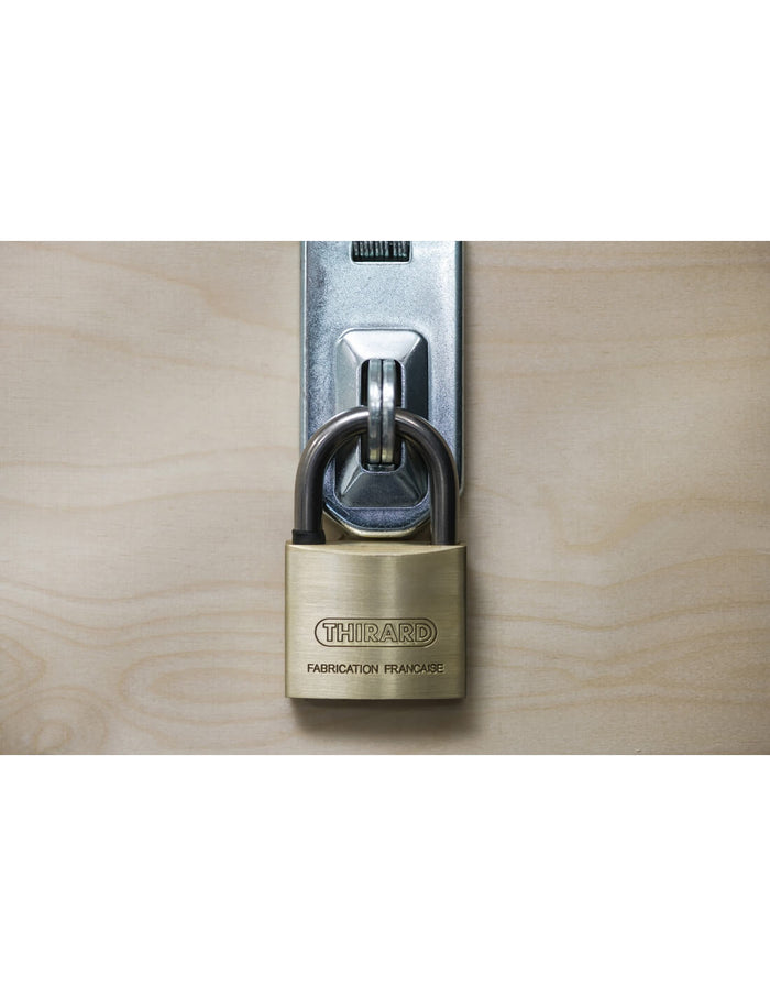 Lucchetto Mach 3 45mm arco acciaio inox, ottone, da esterno, anticorrosione, 3 chiavi  - THIRARD