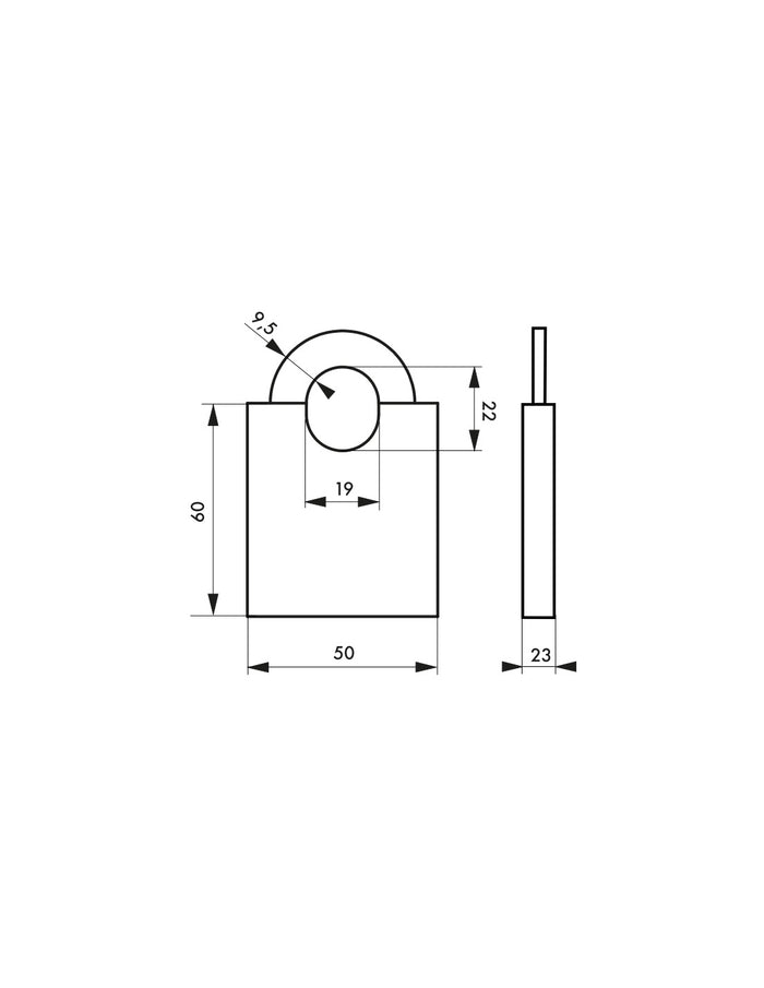 Lucchetto MARINOX 50mm, acciaio inossidabile nautico, guardia rialzata - THIRARD