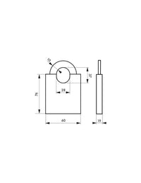 Lucchetto MARINOX 60mm, acciaio inossidabile nautico, guardia rialzata - THIRARD