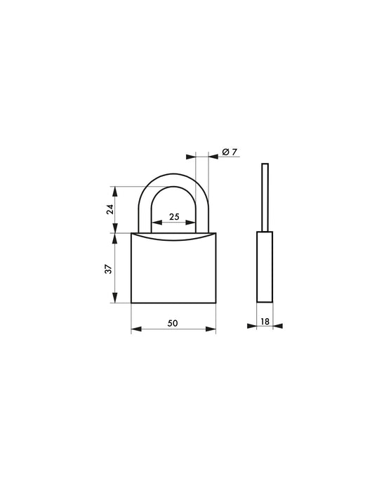 Lucchetto Maxium color 50mm, arco acciaio temprato, blu, corpo alluminio, 2 chiavi - THIRARD