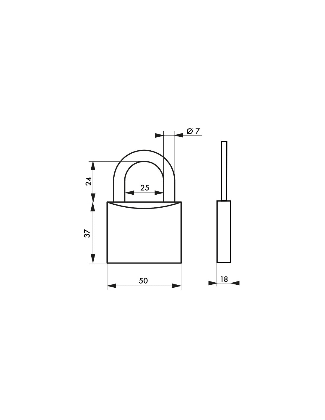 Lucchetto Maxium color 50mm, arco acciaio temprato, verde, corpo alluminio, 2 chiavi - THIRARD