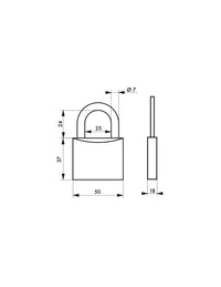 Lucchetto Maxium color 50mm, arco acciaio temprato, verde, corpo alluminio, 2 chiavi - THIRARD