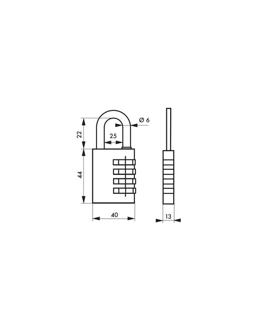 Lucchetto Maxium Code combinazione 4 cifre, 40mm, verde, arco acciaio nichelato, corpo alluminio colorato - THIRARD