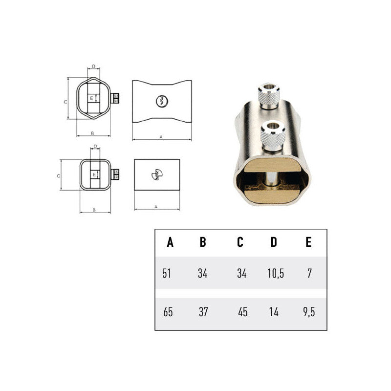 Lucchetto Ottone Blocca Catena Mm 51 Potent