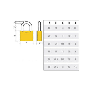 Lucchetto Ottone Mm 25 Ka Potent