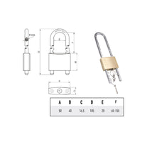 Lucchetto Ottone Mm 50 Arco Regolabile Potent