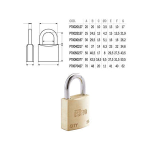 Lucchetto Ottone Mm 70 Ka City Iseo