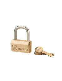 Lucchetto Ottone Nautic 55 mm 3 Chiavi, anticorrosione, waterproof, uso esterno arco in acciaio- THIRARD