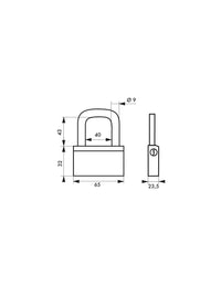 Lucchetto Ottone Nautic 55 mm 3 Chiavi, anticorrosione, waterproof, uso esterno arco in ottone - THIRARD