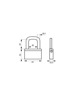 Lucchetto Ottone Nautic 55 mm 3 Chiavi, anticorrosione, waterproof, uso esterno arco in ottone - THIRARD