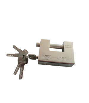 Lucchetto Per Serranda Corazzato In Acciaio Temperato 94 X 30 X 70mm Antiscasso         