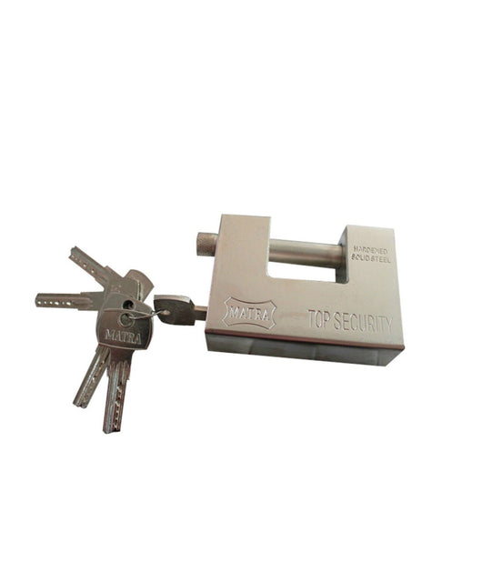 Lucchetto Per Serranda Corazzato In Acciaio Temperato 94 X 30 X 70mm Antiscasso         