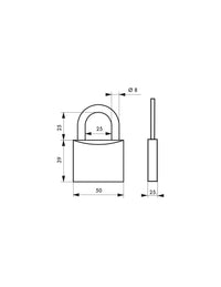 Lucchetto Tanker 1 a combinazione modificabile 4 cifre, arco in acciaio inox 50mm - THIRARD