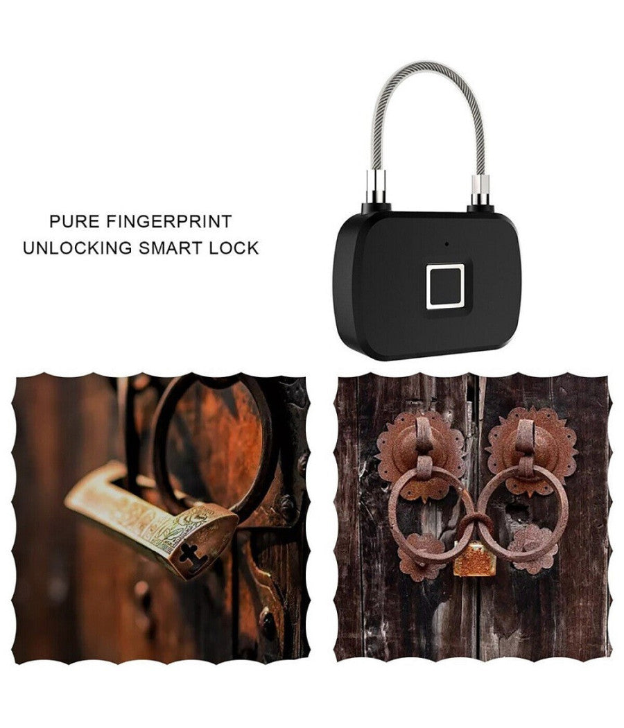 Lucchetto Serratura Smart Impronta Digitale Telecomando Senza Chiave App Q-p63         