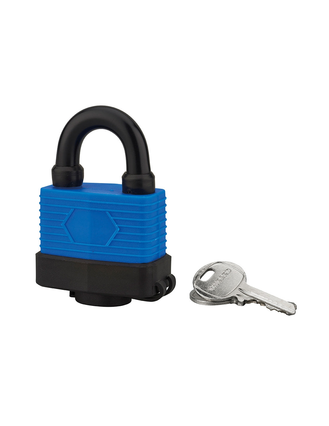 Lucchetto a lamelle, acciaio, da esterno, 50mm, rivestito in PVC, 2 chiavi in ottone nichelato - THIRARD