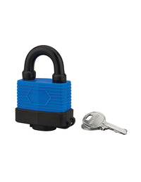 Lucchetto a lamelle, acciaio, da esterno, 50mm, rivestito in PVC, 2 chiavi in ottone nichelato - THIRARD