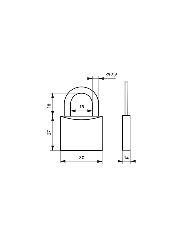 Lucchetto Speedcom Extra Lock, acciaio, interno, arco in acciaio, 30mm, 3 chiavi - THIRARD