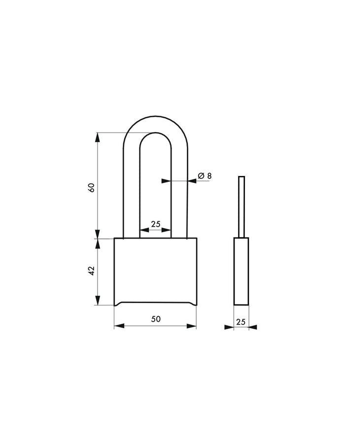 Lucchetto Tanker con combinazione arco in acciaio inox 58Mm - THIRARD