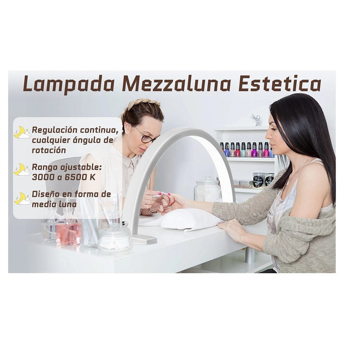 Trade Shop - Luce A Mezza Luna Per Scrivania Lampada Lunare A Led Per Unghie Trucco Estetista -
