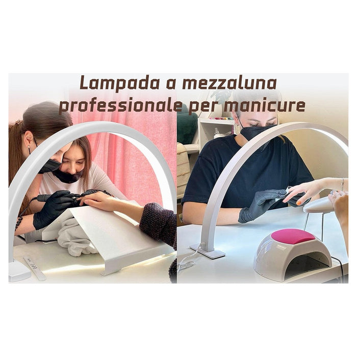 Trade Shop - Luce A Mezza Luna Per Scrivania Lampada Lunare A Led Per Unghie Trucco Estetista -