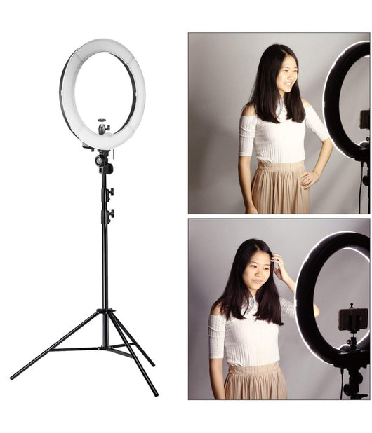 Luce Ad Anello 16" Dimmerabile A Led Per Studio Fotografico Treppiede Regolabile         