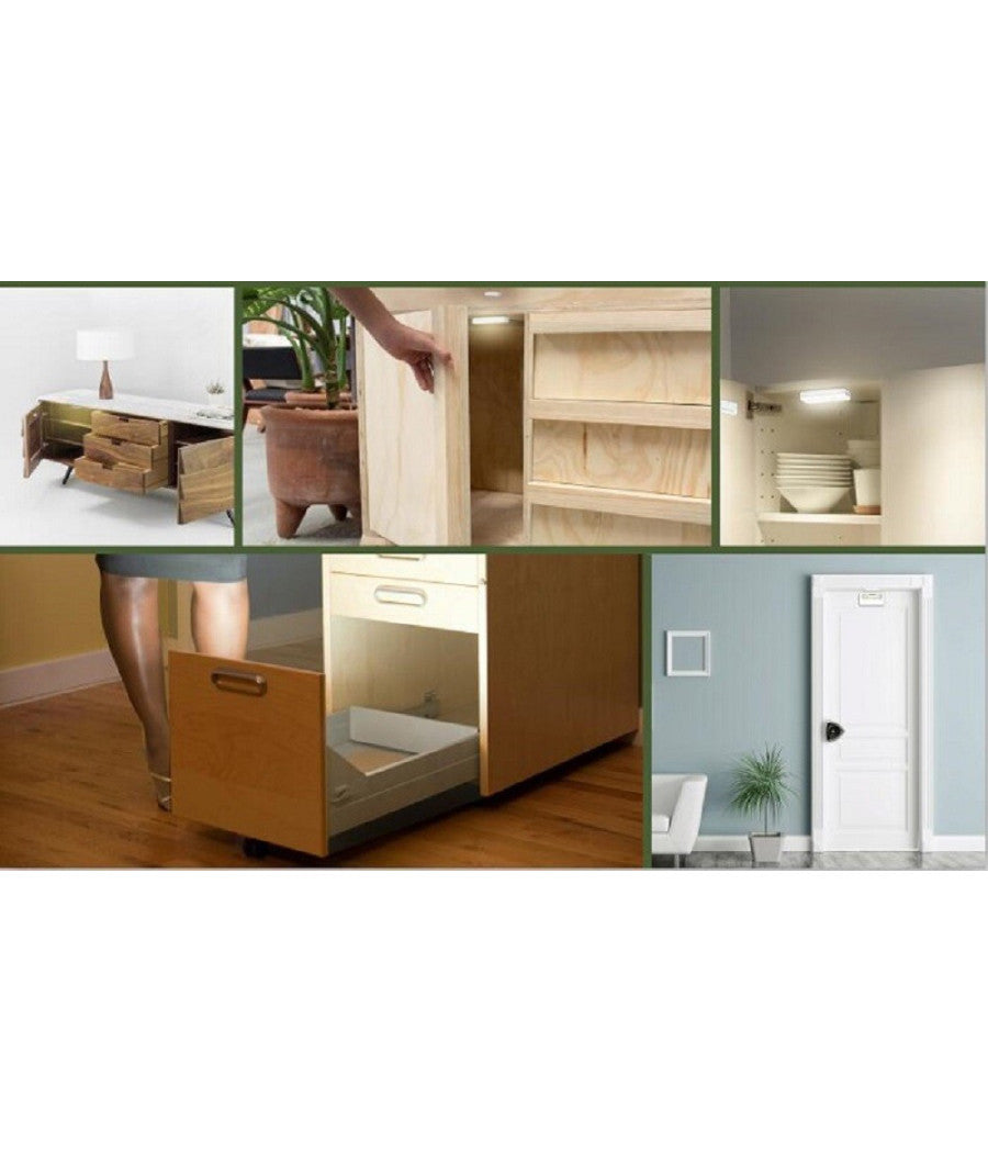 Luce Armadio Comodino Anta Con Sensore A Led Cassetto Mobile Porta Con Batterie         