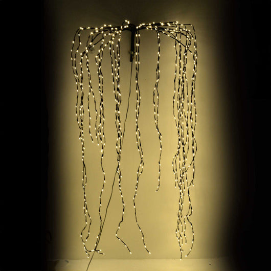 Luce cascata 567 led fissi+81 flash caldo al. fissa filo marrone 70xh220x6