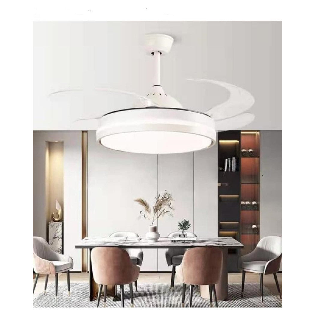 Trade Shop - Luce Decorativa Ventilatore Soffitto Luce Led 6000k 4000k 3000k 400cm 72w Con 3 Pale -        