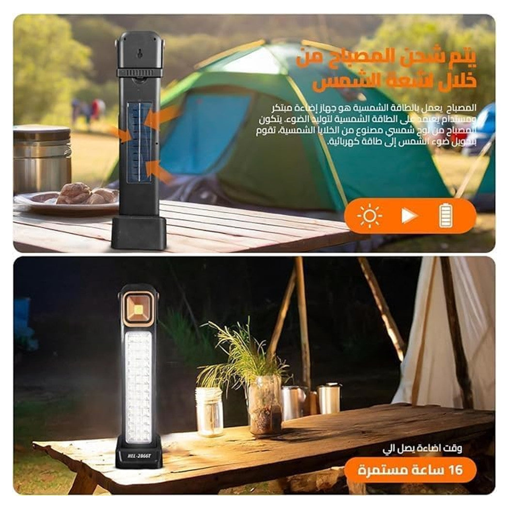 Trade Shop - Luce Di Emergenza Solare Ricaricabile Hel-2866t 30w Led Con Tecnologia Intelligente         