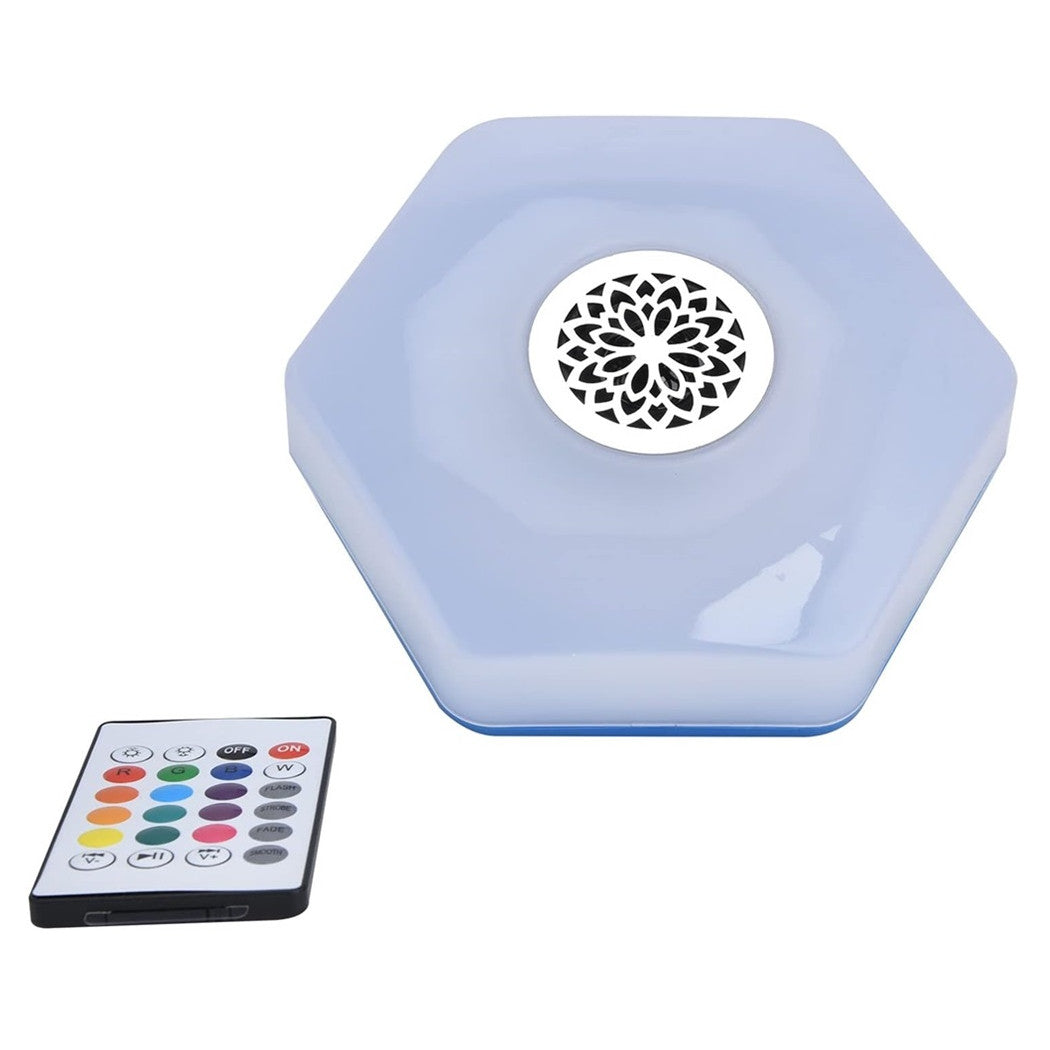 Trade Shop - Luce E27 Led Bluetooth Altoparlante Forma Disco Volante Colorato Rgbw Telecomando -        