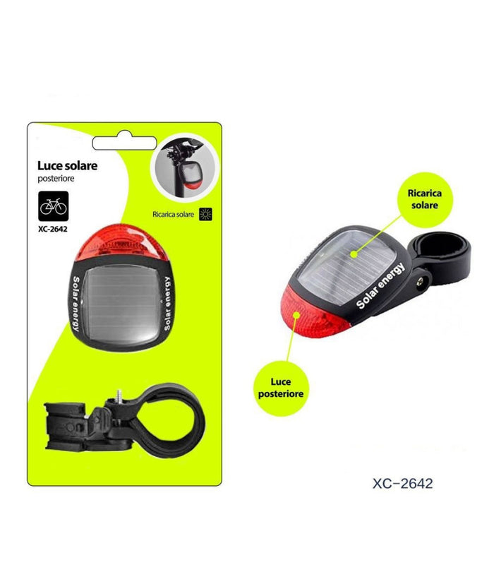 Luce Fanale Faro Posteriore Per Bici Ricarica Ad Energia Solare Supporto Xc-2642         