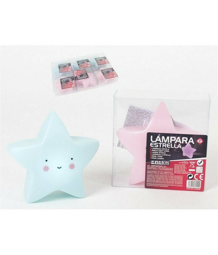 Luce Lampada Notturna Bambini Bimbi Dolce Sonno A Forma Di Stella 14x14cm         