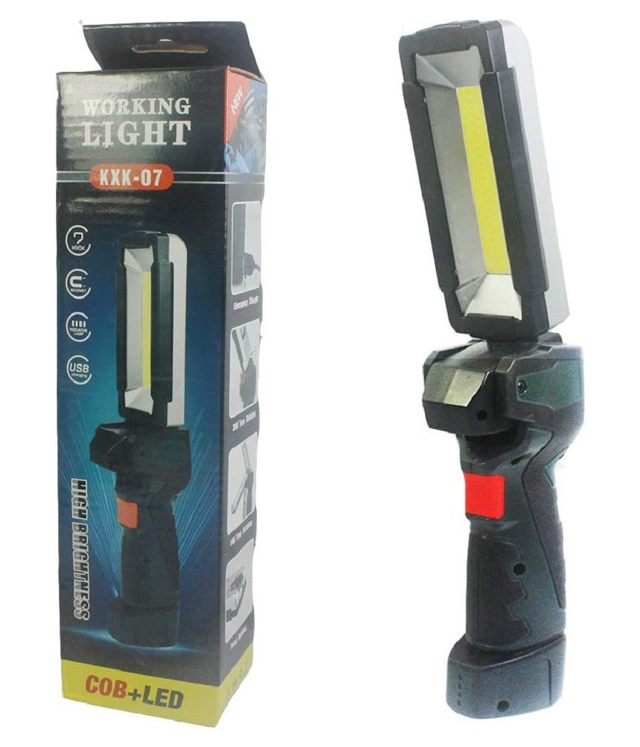 Luce Lavoro Led Ricaricabile Usb Torcia Attacco Magnetico 5 Modalità  Antiscivolo         