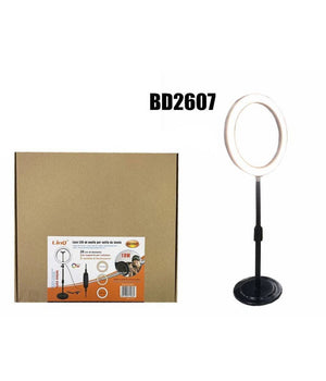 Luce Led Ad Anello Luminoso Per Selfie Staffa Da Tavolo 10w Diametro 26cm Bd2607         