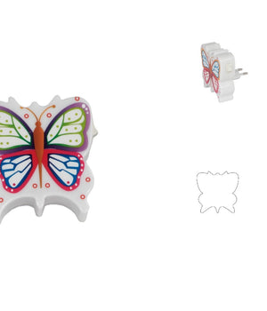 Trade Shop - Luce Led Notturna Con Forma Di Farfalla Lampada Per Cameretta Bambini Xc-1964 -