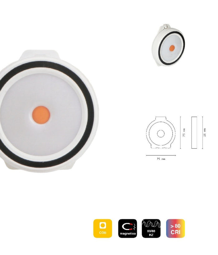 Luce Led Portatile Da Campeggio Escursioni Con Magnete 12 Led 3w Gancio Dt-2038         