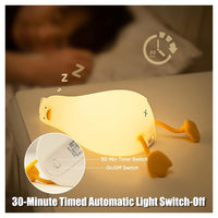 Trade Shop - Luce Notturna Forma Anatra Sdraiata In Silicone Lampada Ricaricabile Usb A Led Touch         