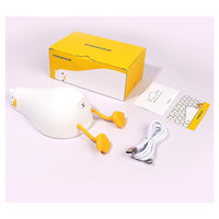 Trade Shop - Luce Notturna Forma Anatra Sdraiata In Silicone Lampada Ricaricabile Usb A Led Touch         