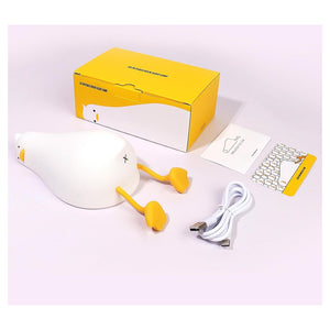 Trade Shop - Luce Notturna Forma Anatra Sdraiata In Silicone Lampada Ricaricabile Usb A Led Touch         