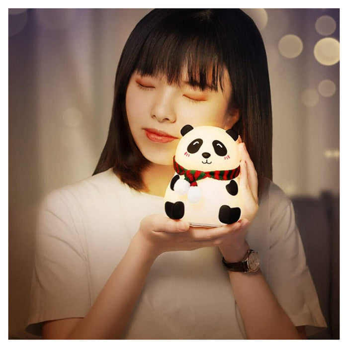 Trade Shop - Luce Notturna Panda Led Sensore Touch Lampada Da Tavolo Usb Ricaricabile Camera         