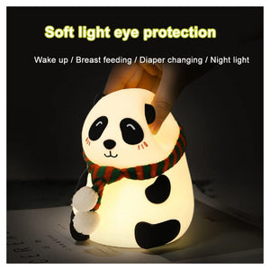 Trade Shop - Luce Notturna Panda Led Sensore Touch Lampada Da Tavolo Usb Ricaricabile Camera         