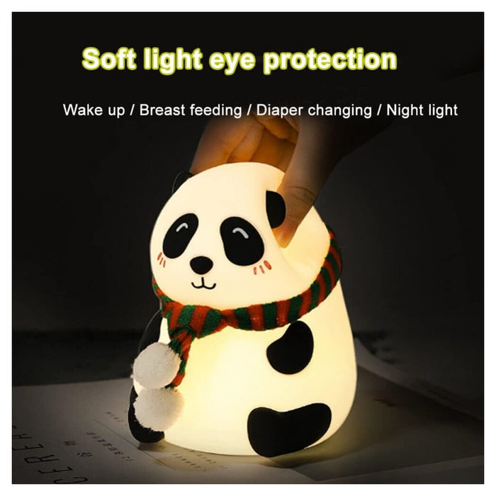Trade Shop - Luce Notturna Panda Led Sensore Touch Lampada Da Tavolo Usb Ricaricabile Camera         