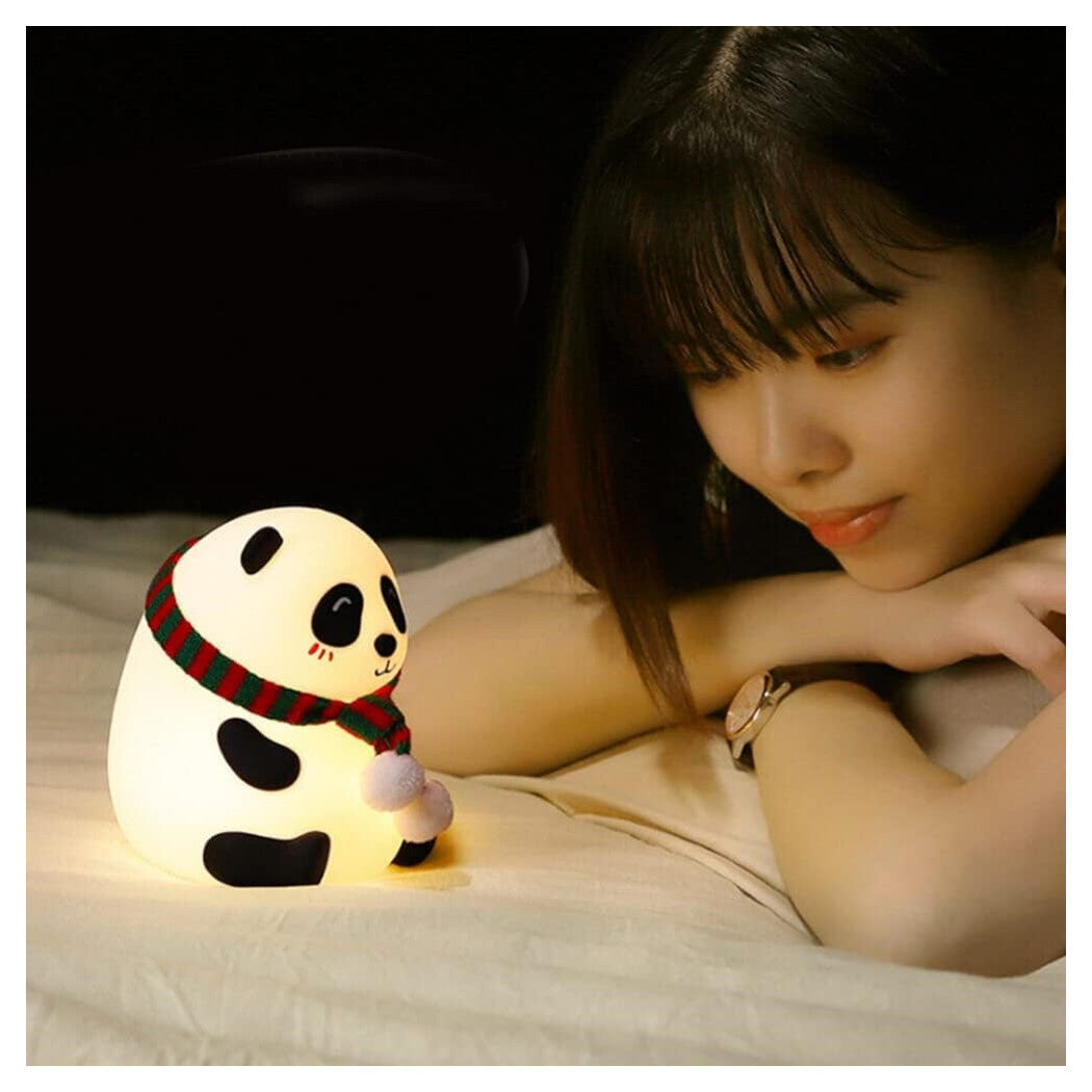 Trade Shop - Luce Notturna Panda Led Sensore Touch Lampada Da Tavolo Usb Ricaricabile Camera         