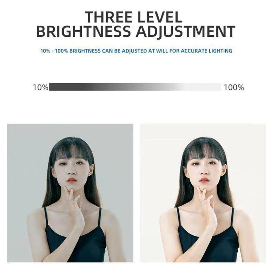 Trade Shop - Luce Ricaricabile Video Led Portatile Pannello Luminoso Con Clip Usb Riprese Telefono -        