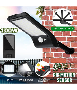 Luce Solare Applique 36 Led Da Parete Sensore Di Movimento Giardino Linq L808b         