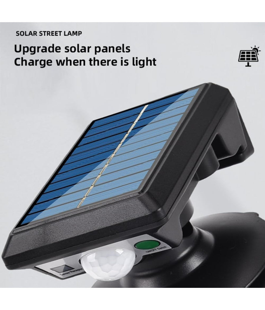 Luce Solare Da Esterno Sensore Movimento Ip65 Lampada Da Parete Giardino Cortile         