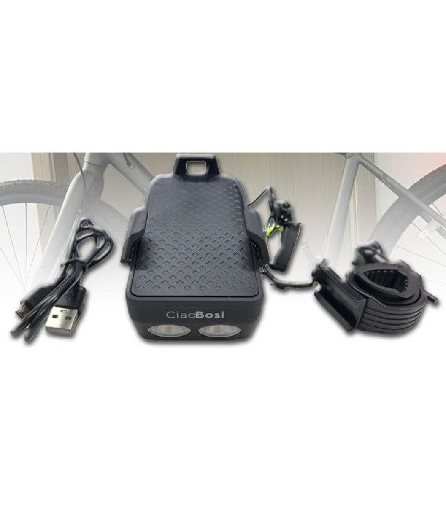 Luce Torcia Anteriore Per Bici Bicicletta Con Campanello Incorporato Ipx6 T-9293         